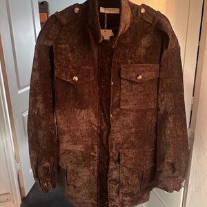 Velvet Pleated Cargo Polo Coat Dress